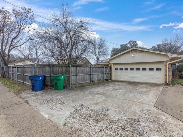 view of garage