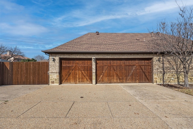 view of garage