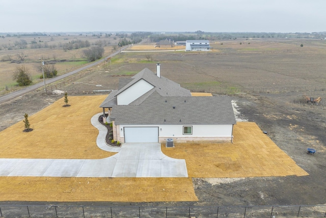 aerial view featuring a rural view