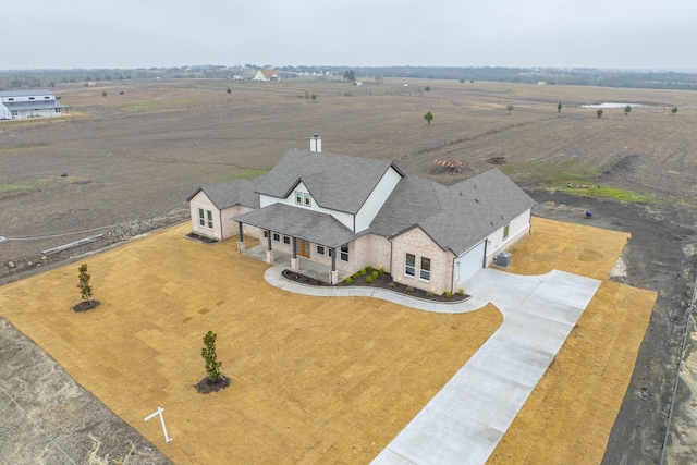 bird's eye view with a rural view