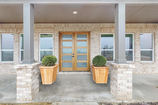 doorway to property with french doors