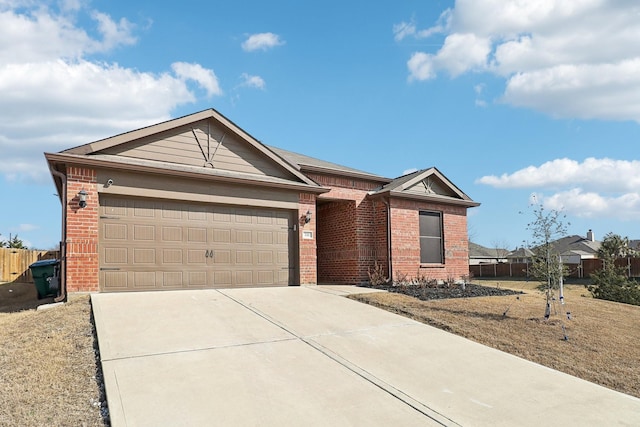 single story home with a garage