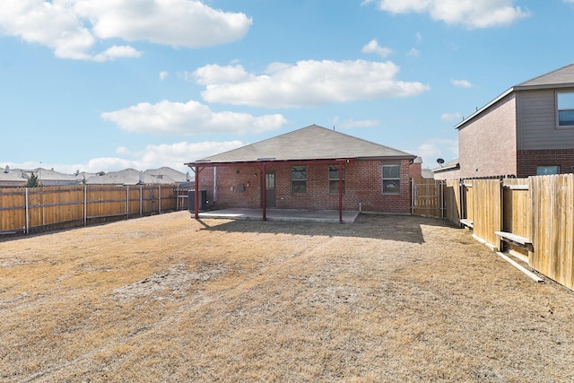 rear view of house featuring a patio area