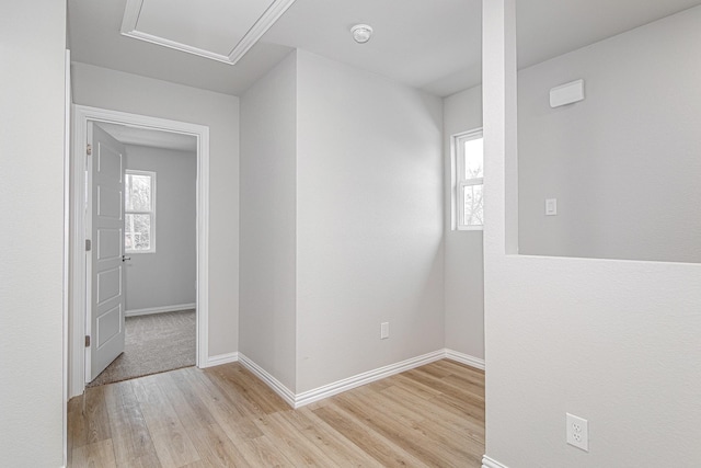 hall featuring light hardwood / wood-style floors