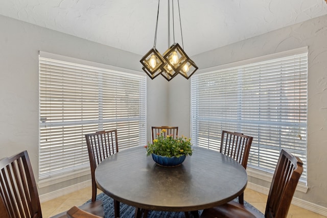 view of tiled dining area