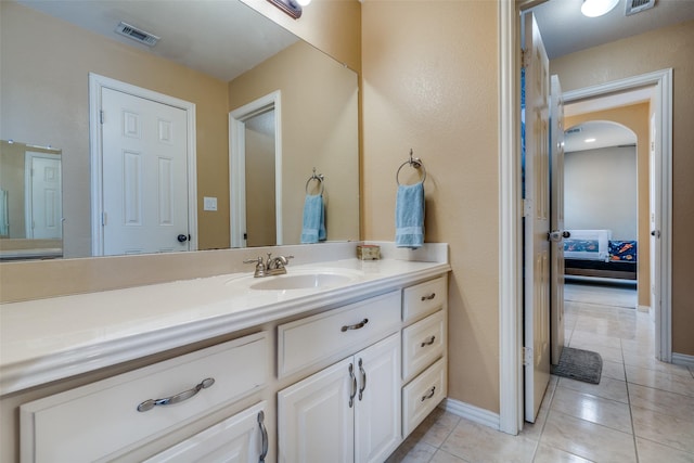 bathroom featuring vanity and tile patterned floors