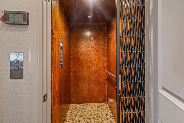 interior details featuring elevator