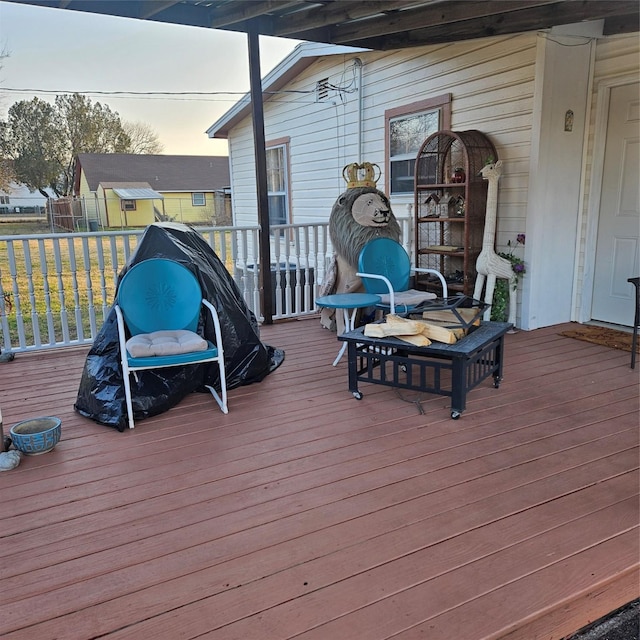 view of deck at dusk