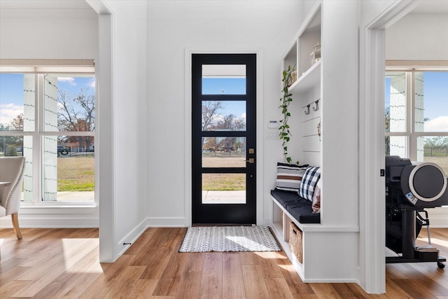 foyer featuring light hardwood / wood-style flooring