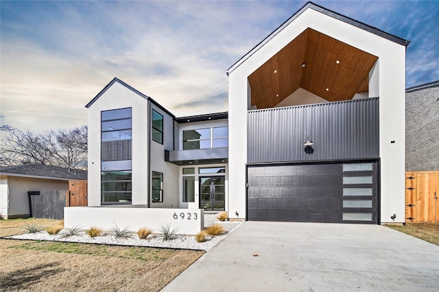 contemporary house with a garage