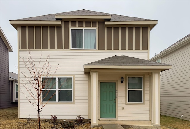 view of prairie-style house