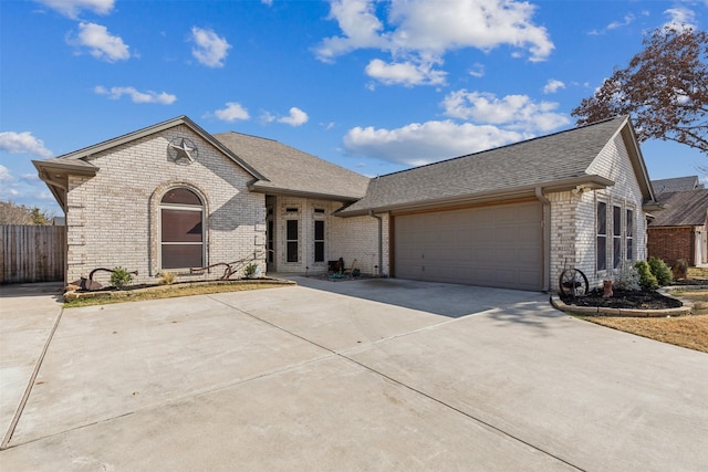 view of front facade with a garage