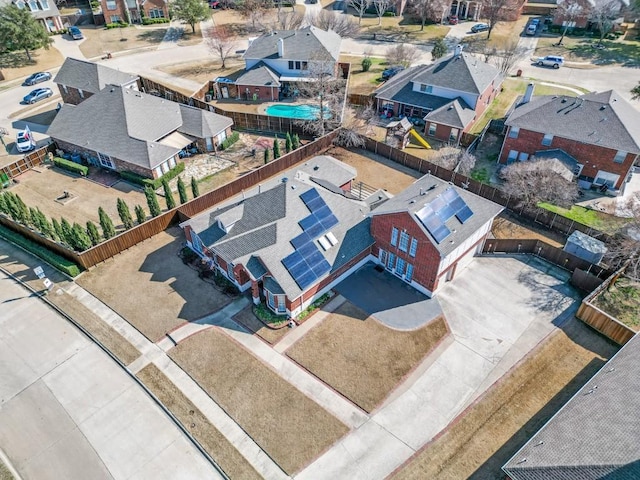 aerial view featuring a residential view