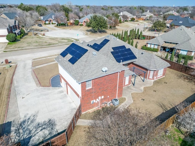 bird's eye view with a residential view