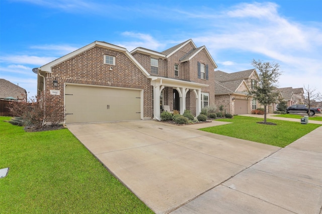 view of front facade featuring a front yard