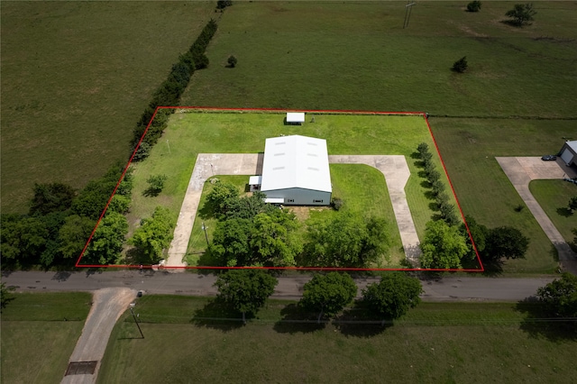 bird's eye view with a rural view