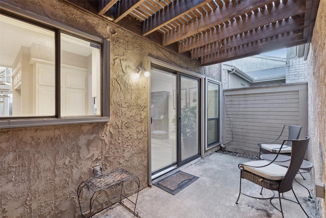 view of patio with a pergola