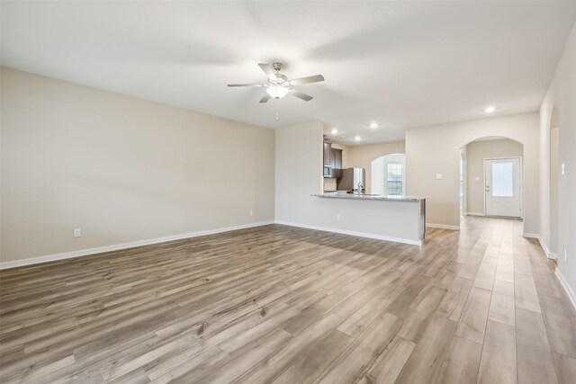 empty room featuring light hardwood / wood-style flooring