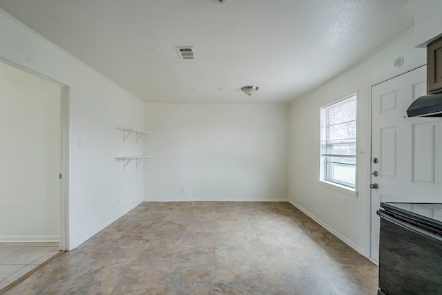 interior space with ornamental molding