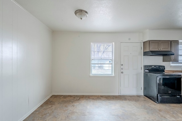 kitchen featuring black electric range oven