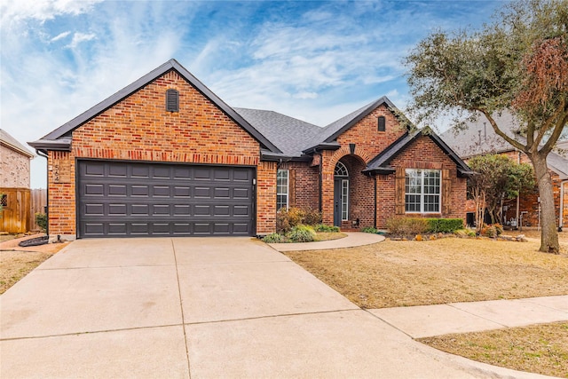 front of property with a garage