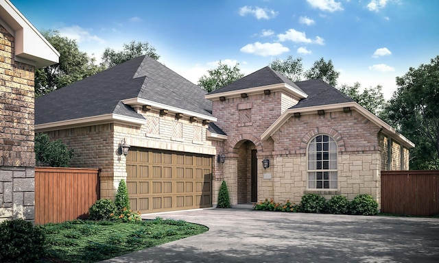 view of front of home with a garage