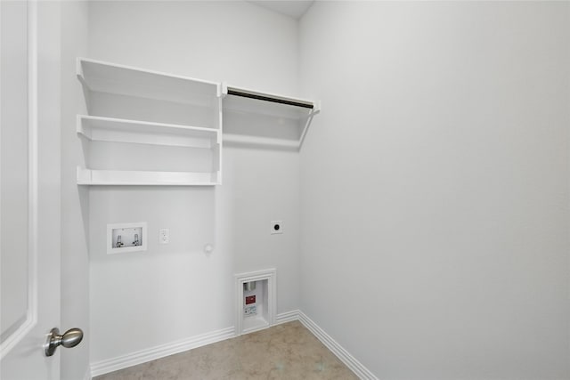 16109 Garden Dr, Celina, TX 75009 - clothes washing area featuring hookup for an electric dryer, baseboards, gas dryer hookup, laundry area, and hookup for a washing machine