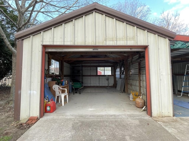 view of garage