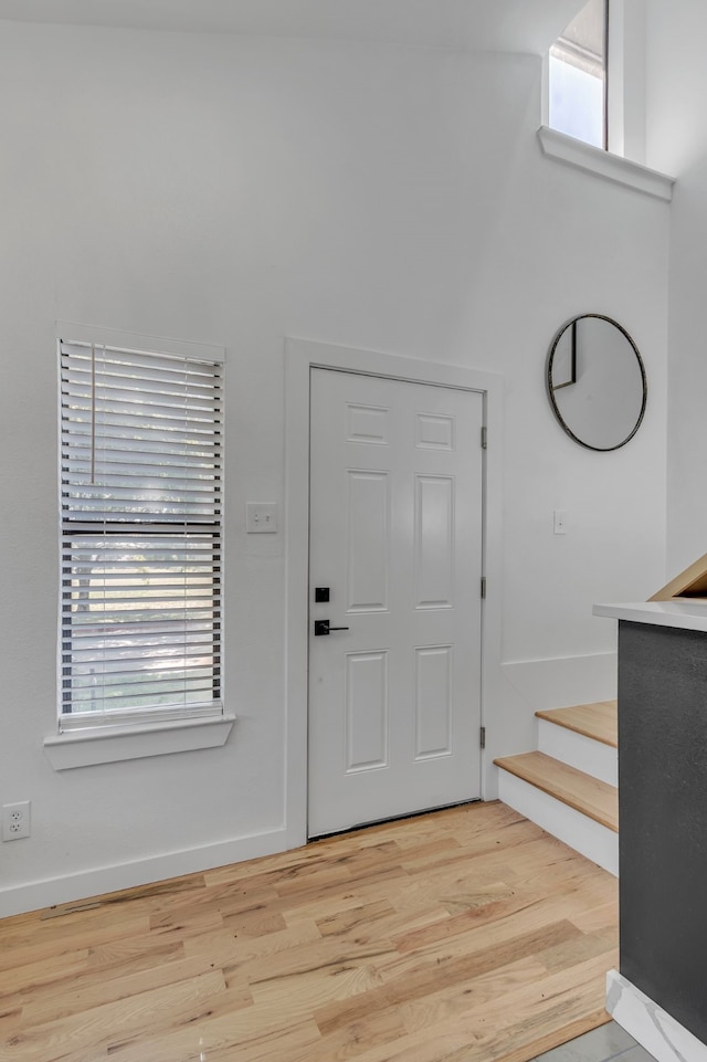 entryway featuring hardwood / wood-style flooring