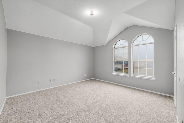 interior space featuring lofted ceiling and carpet floors