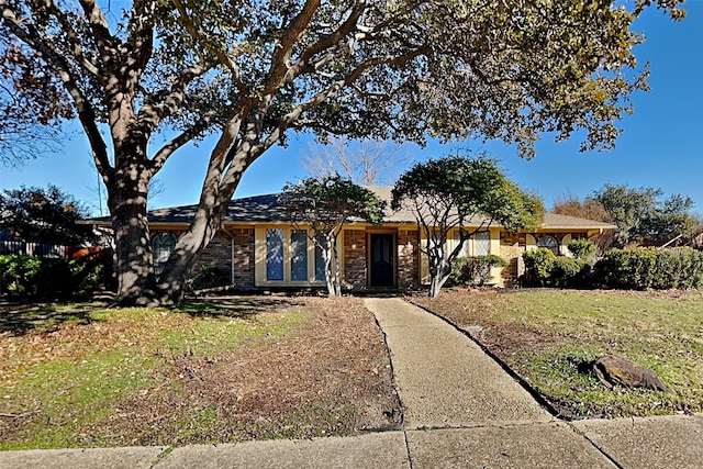 ranch-style home with a front yard