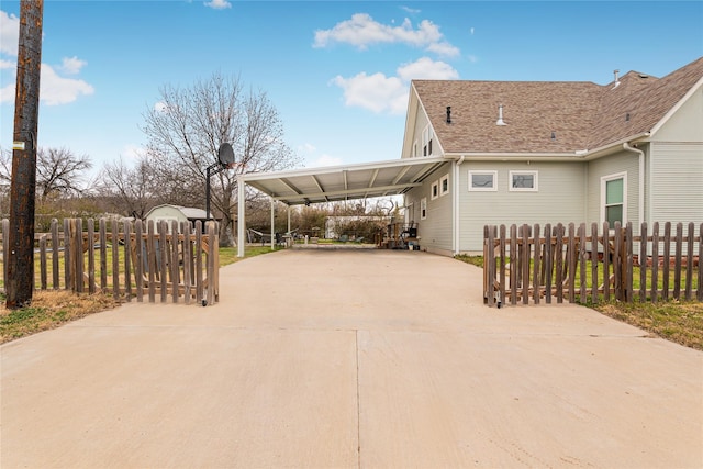 view of patio / terrace with a carport