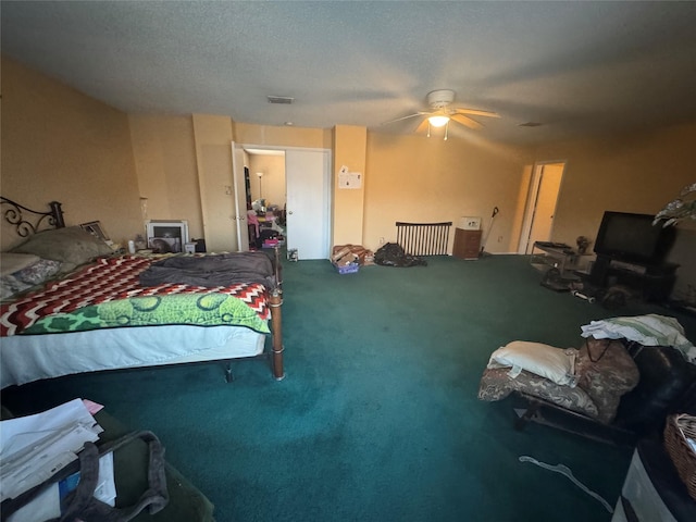 bedroom with carpet and ceiling fan