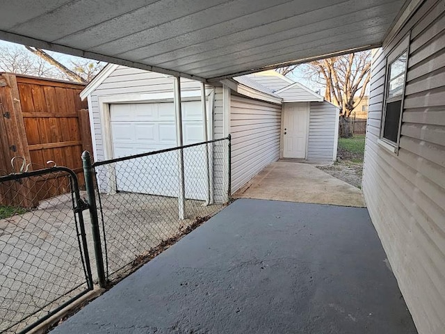 view of garage