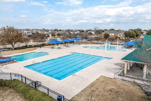 view of pool with a gazebo and a patio area