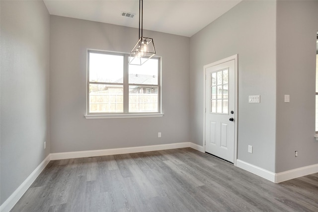 entryway with wood-type flooring