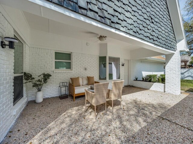 view of patio / terrace with ceiling fan