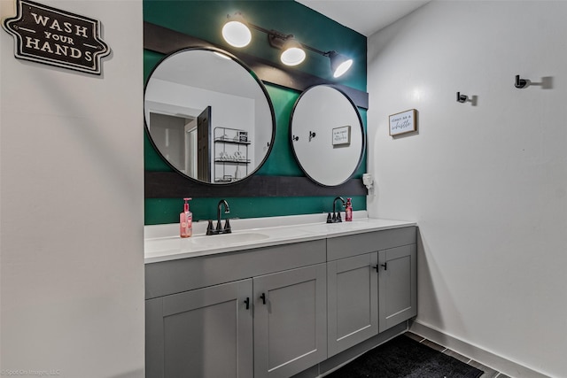 bathroom featuring vanity and tile patterned flooring