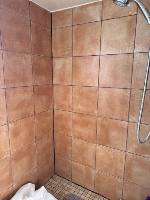 room details featuring a tile shower