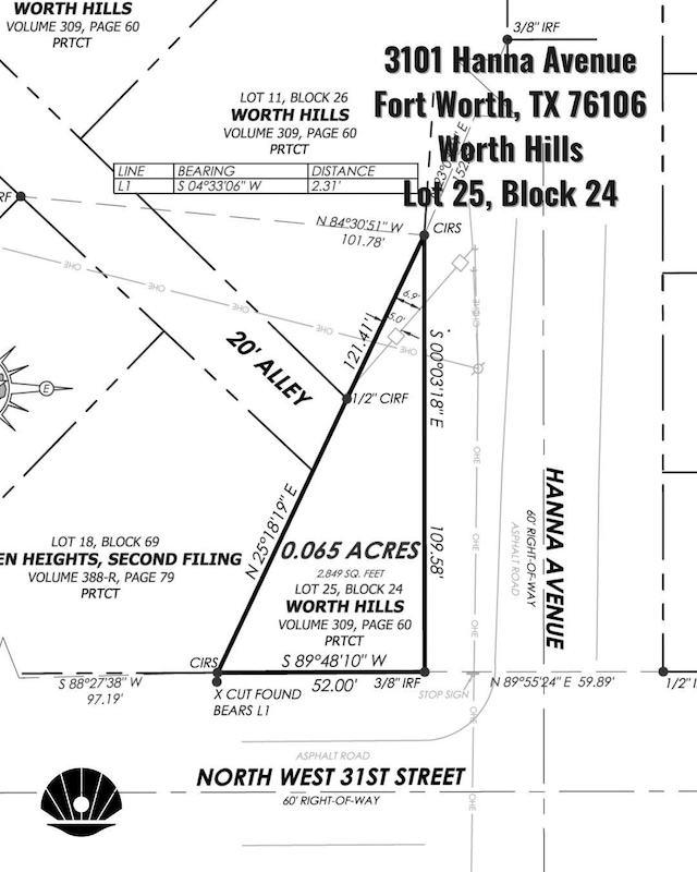 3101 Hanna Ave, Fort Worth TX, 76106 land for sale