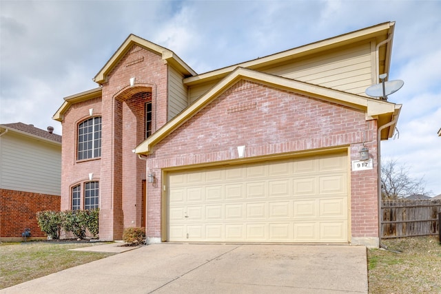 front facade with a garage