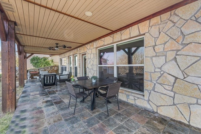 view of patio / terrace featuring outdoor lounge area and ceiling fan