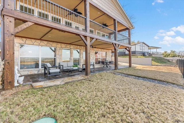 exterior space featuring a patio and fence