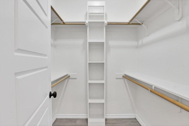 spacious closet with wood finished floors