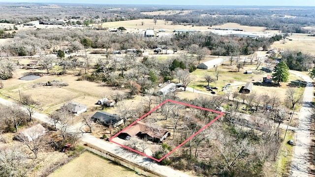 bird's eye view with a rural view