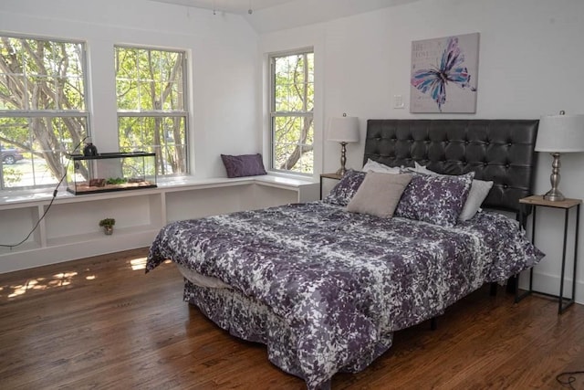 bedroom featuring dark wood-type flooring