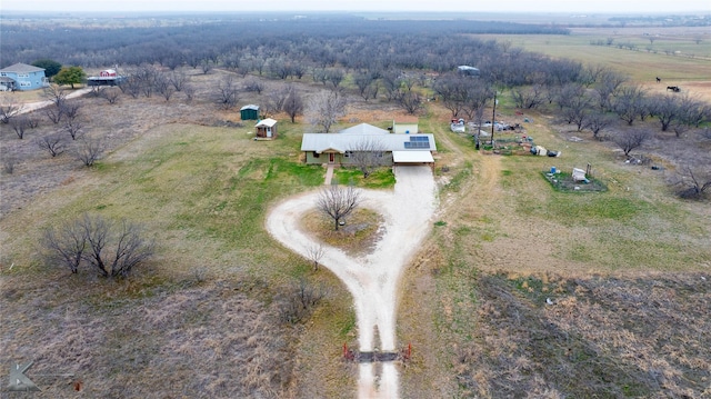 aerial view with a rural view