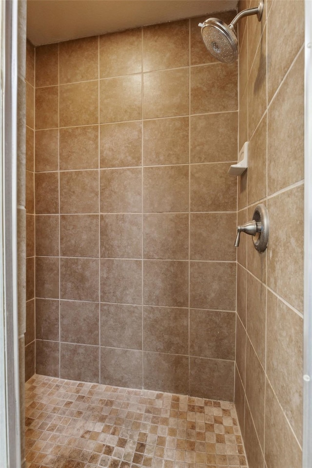 bathroom featuring tiled shower