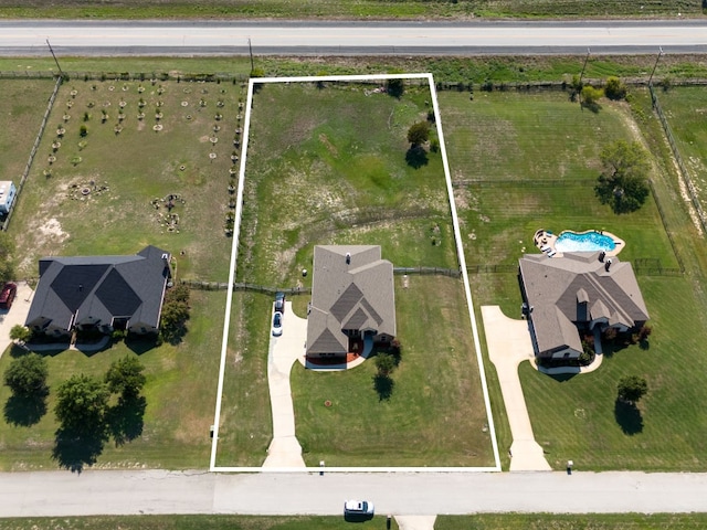 bird's eye view featuring a rural view