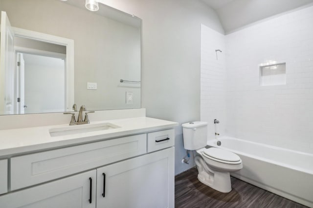 unfurnished bedroom with ceiling fan, lofted ceiling, and carpet floors